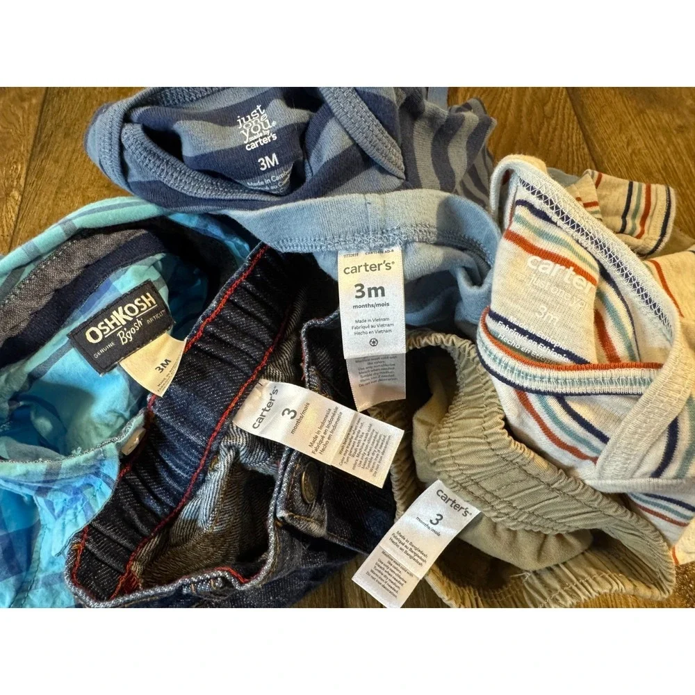 Carter's Baby Boy 3 Months Outfits Lot Jeans Pants Bodysuits‎ Shirts Clothes